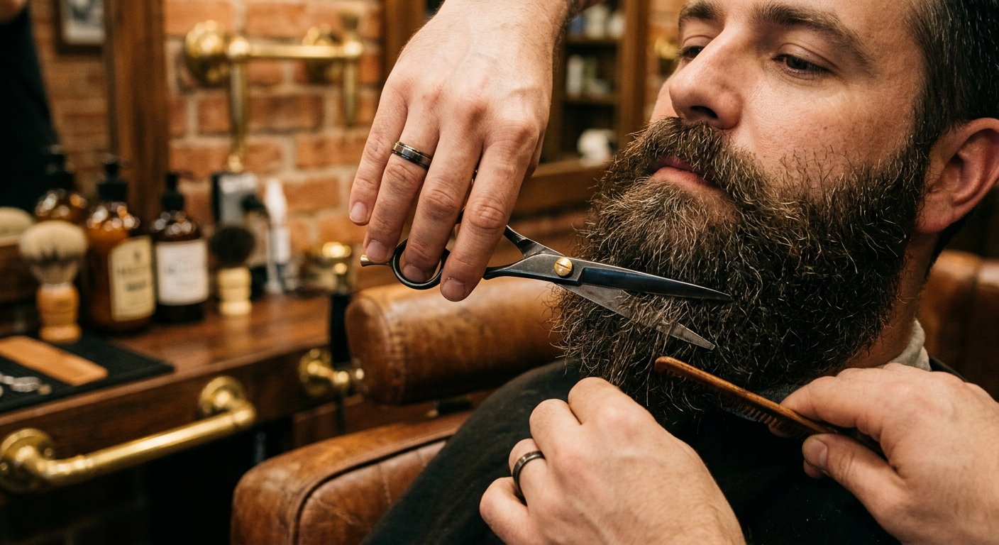 Beard trim and shaping at Signature Cuts
